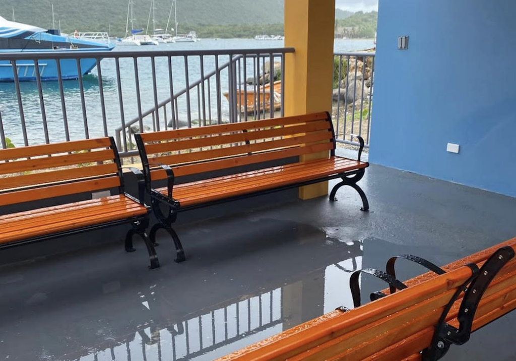 Soaked benches at Trellis Bay rest stop spark public criticism